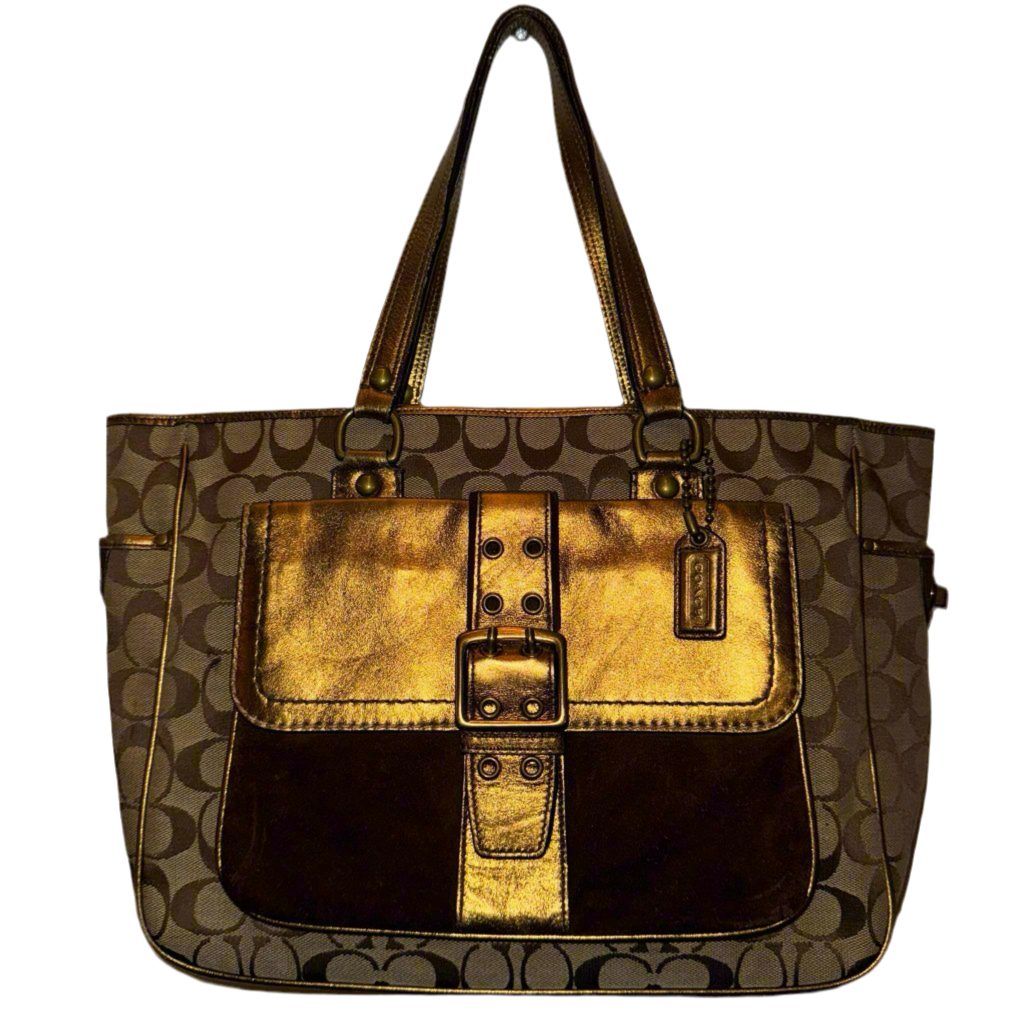 Coach Signature Gold Carryall Tote