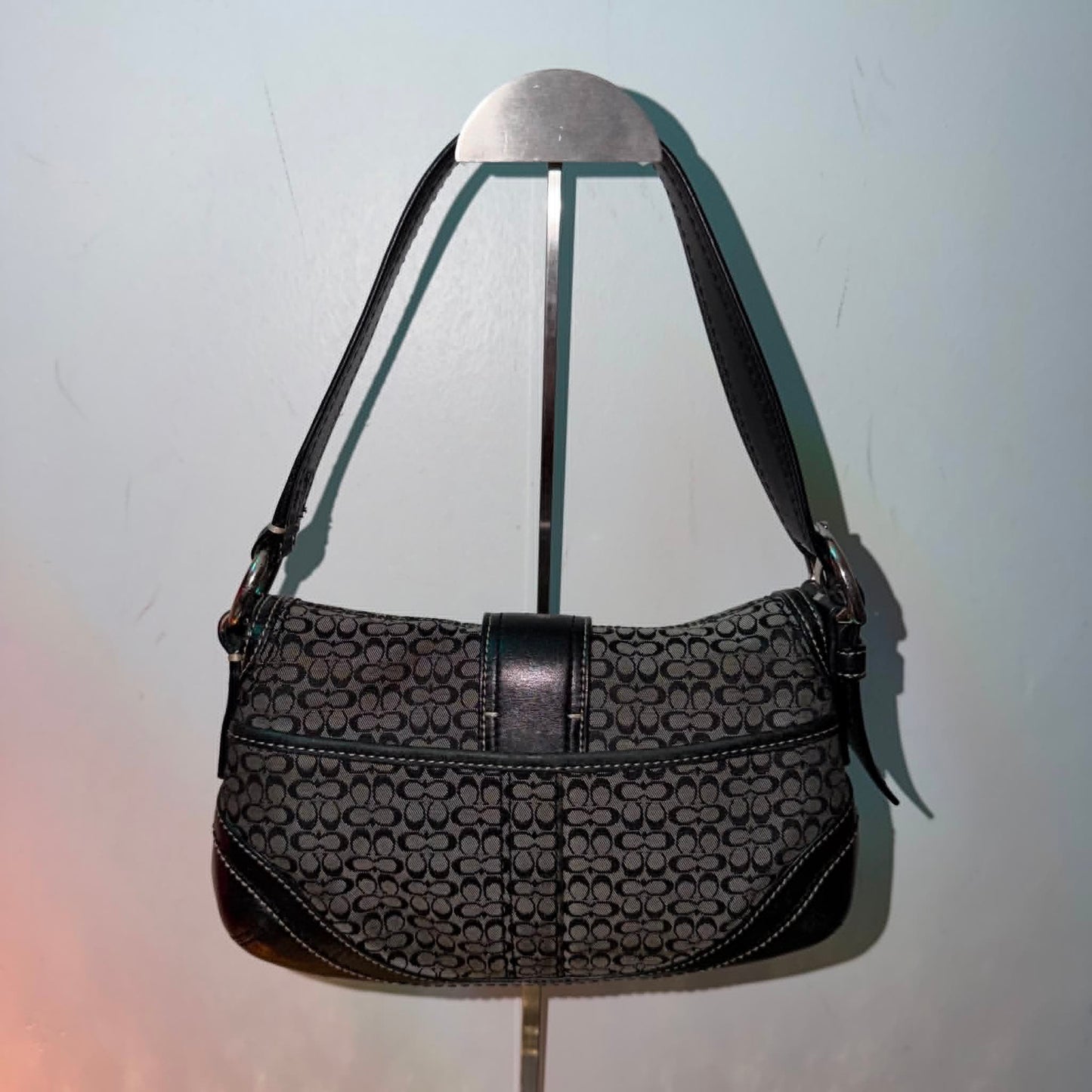 Vintage Coach Mini Buckle Soho Flap Shoulder Bag