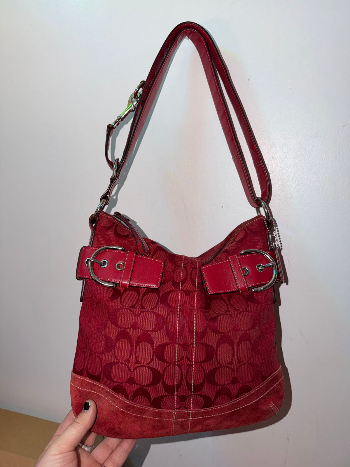 Vintage 2005 Coach Soho Slim in red Signature, alternate view