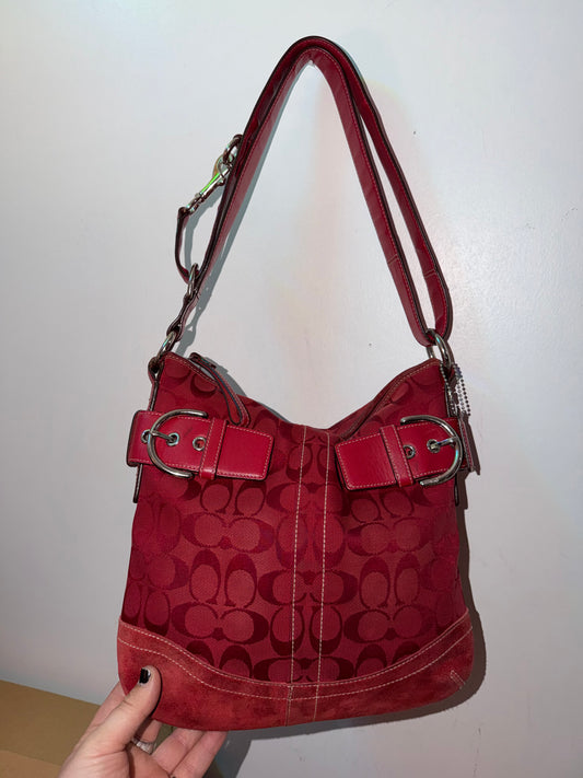 Vintage 2005 Coach Soho Slim in red Signature, alternate view