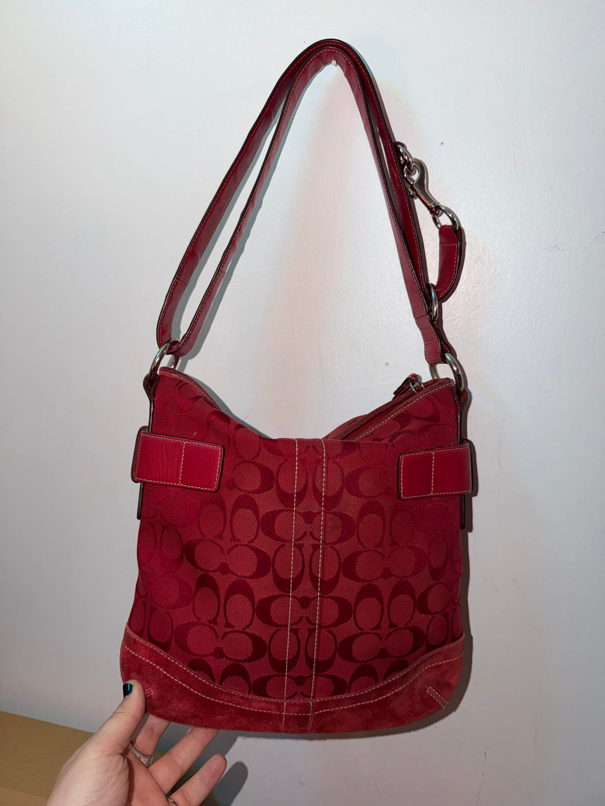 Vintage 2005 Coach Soho Slim in red Signature, alternate view