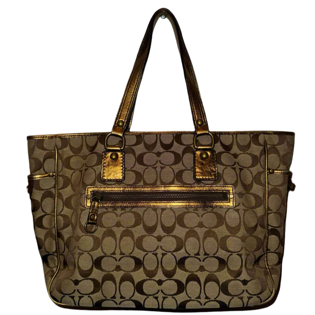 Coach Signature Gold Carryall Tote