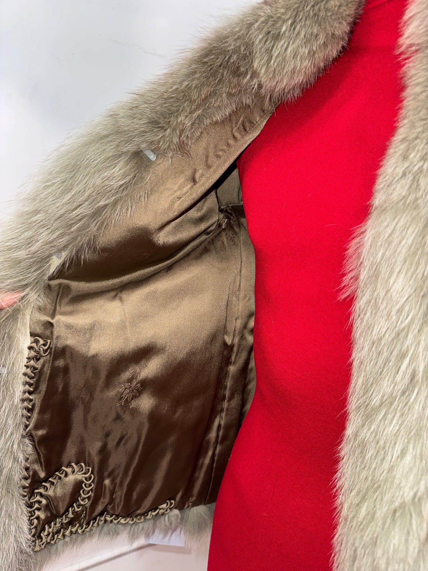 Vintage Sage Green Fox Fur