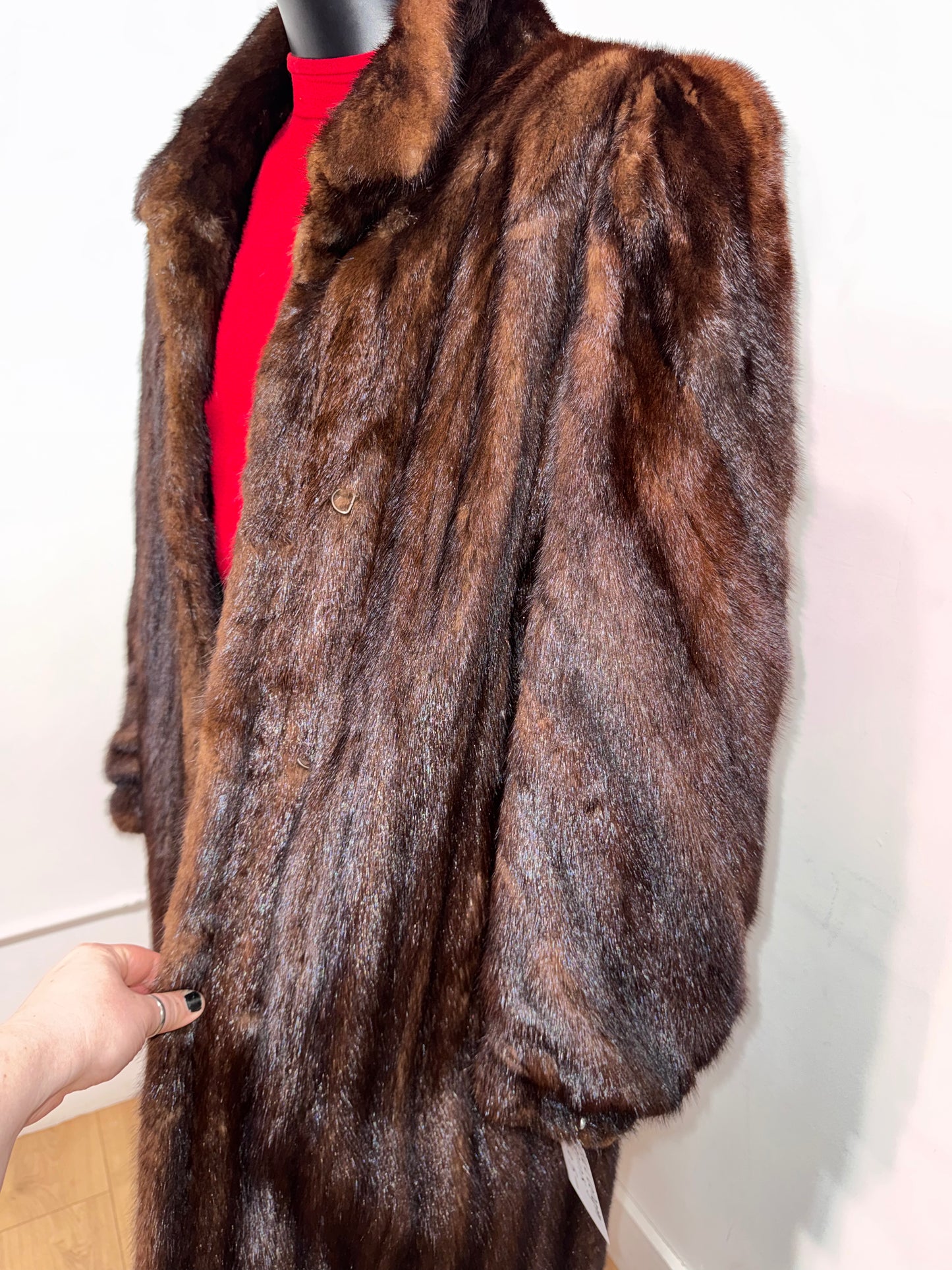 Vintage Brown Mink Fur w/ Shoulder Pads